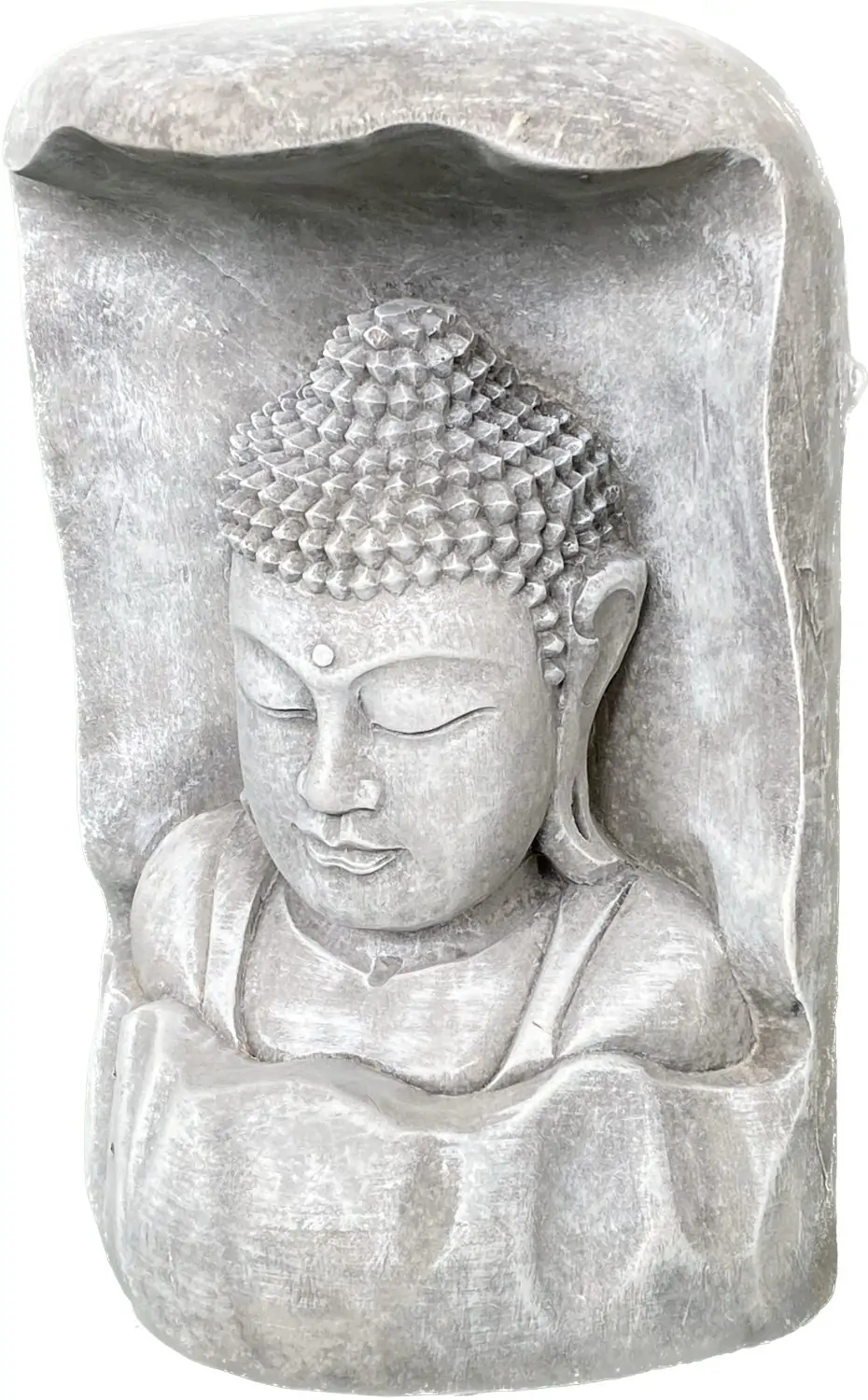 Product image 3 of the product “Anwar - Buddha Bust, relief cut out of tree, 28,5cm H | cast stone ”